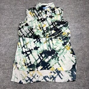 Simply Vera Vera Wang Sleeveless Blouse Collared Women PM Abstract Print